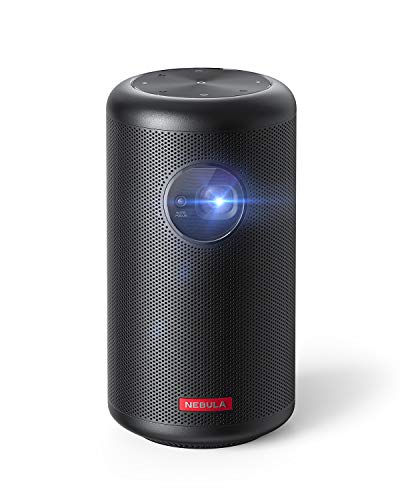 Anker Nebula Beamer Capsule Max, Mini Beamer, Projektor in Pint-Größe, WLAN, 200 ANSI Lumen, 8W Lautsprecher, 100 Zoll Bild, 4 Stunden Wiedergabe, Ideal für zu Hause, Home Entertainment